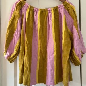 Ace & Jig Striped Pink and Yellow Women's Top M